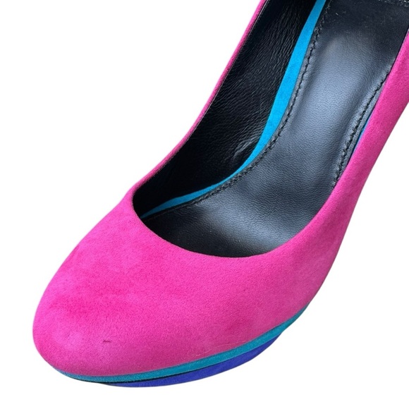 Brian Atwood Colorblock Platform Stiletto Heels Size 8 - Picture 10 of 10